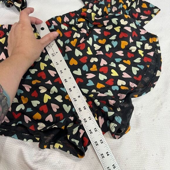 Old‎ Navy Gray Multicolor Hearts Short Sleeve Shorts Pajamas Set XS Women’s NWT - Picture 7 of 7